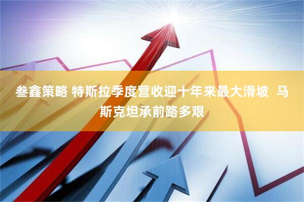 叁鑫策略 特斯拉季度营收迎十年来最大滑坡  马斯克坦承前路多艰